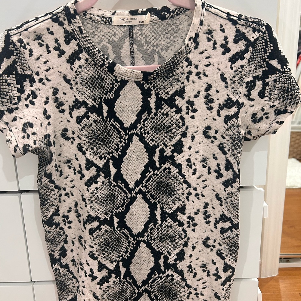 Rag & Bone Monochrome Snake Print Top